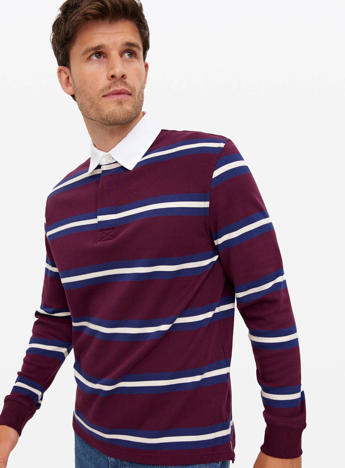 Dark Red Long Sleeve Rugby Shirt XL - Image 2